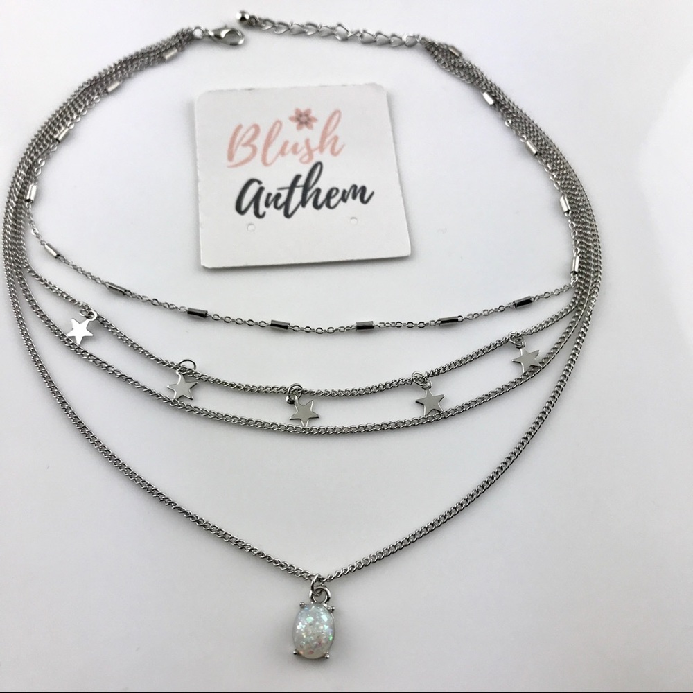 3 for $25⚡️sequin stars faux opal layered choker - Picture 3 of 5
